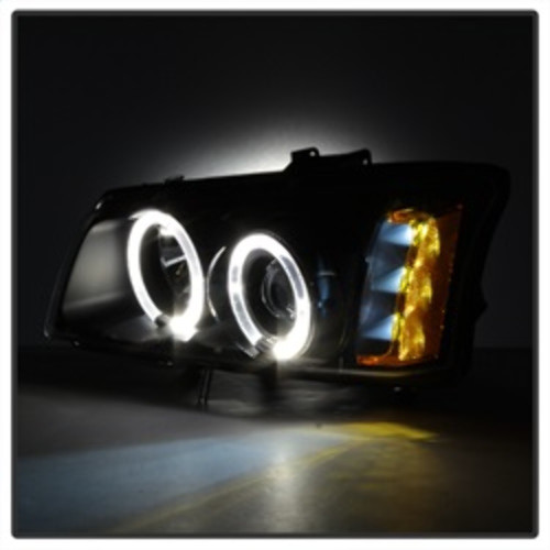 Spyder Projector LED Halo Amber Reflector for Chevy Silverado 1500 - Black