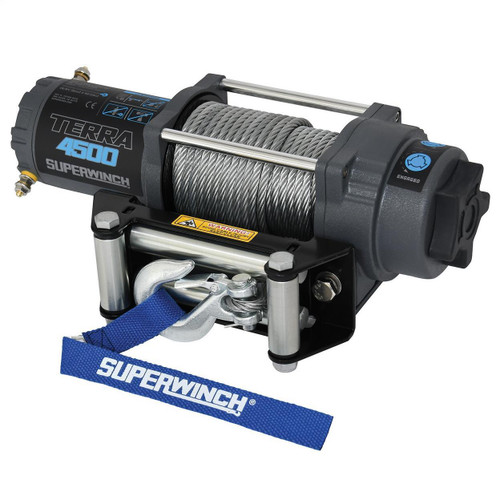 Superwinch 4500 LBS 12V DC 15/64in x 50ft Steel Rope Terra 4500 Winch - Gray