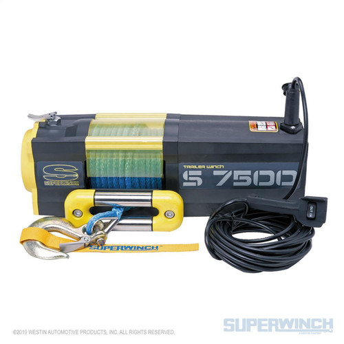Superwinch 7500 LBS 12VDC 5/16in X 54ft Synthetic Rope S7500 Winch