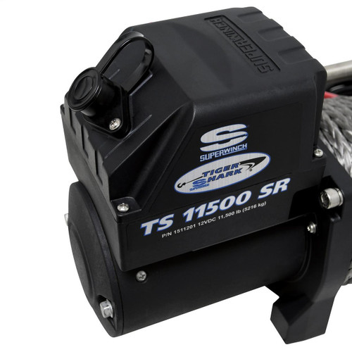 Superwinch 11500 LBS 12VDC 3/8in X 80ft Synthetic Rope Tiger Shark 11500 Winch