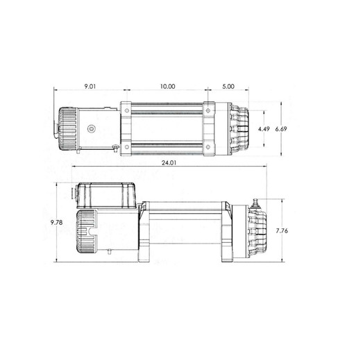 Superwinch 15000 LBS 12V DC 15/32in x 78ft Synthetic Rope Tiger Shark 15000SR