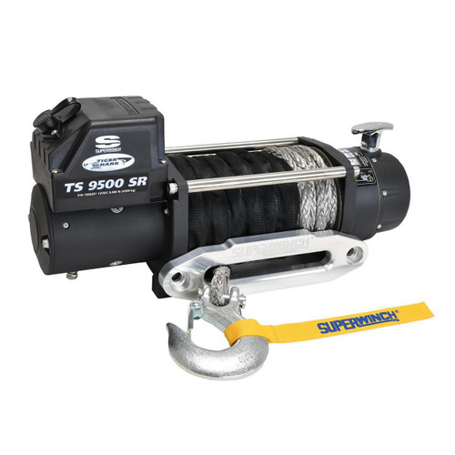 Superwinch 9500 LBS 12VDC 3/8in X 80ft Synthetic Rope Tiger Shark 9500 Winch