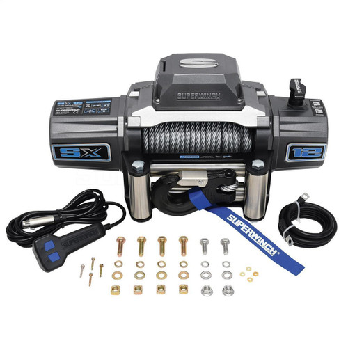Superwinch 12000 LBS 12VDC 3/8in X 85ft Wire Rope SX 12000 Winch (Graphite)