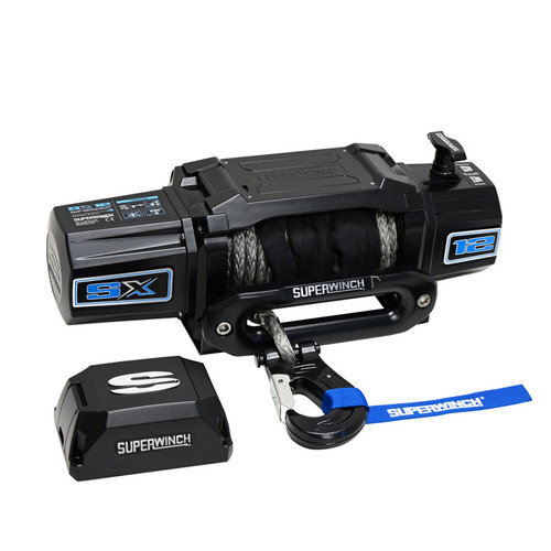 Superwinch 12000 LBS 12V DC 3/8in x 80ft Synthetic Rope SX12SR Winch - Black