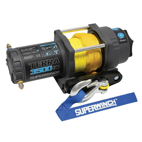 Superwinch 3500 LBS 12VDC 7/32in X 32ft Synthetic Rope Terra 3500SR Winch