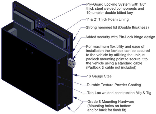 Tuffy Laptop Computer Lockbox with Keyed Lock for Universal