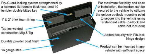 Tuffy Laptop Computer Lockbox with Keyed Lock for Universal
