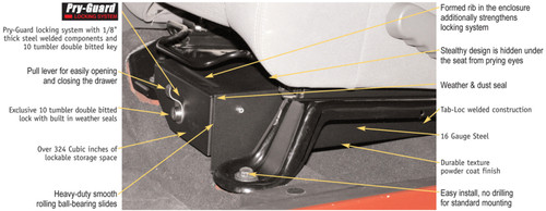 Tuffy Underseat Drawer Driver with Keyed Lock for Jeep Wrangler
