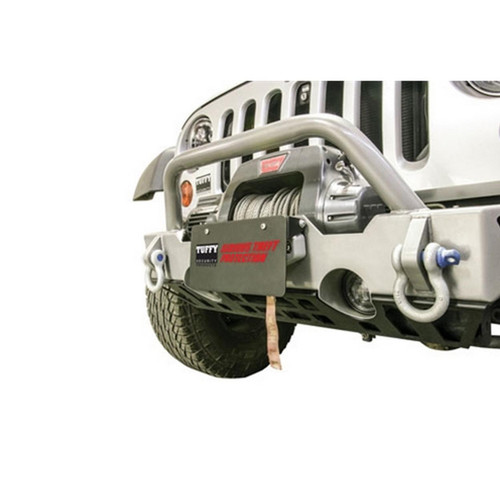 Tuffy Flip-Up License Plate Holder with Winch Hawse Black for Universal