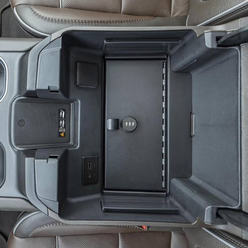 Tuffy Console Safe with Combo Lock for Chevrolet Silverado w/ Wireless Charging