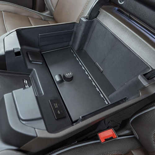 Tuffy Console Safe with Combo Lock for Chevrolet Silverado w/ Wireless Charging