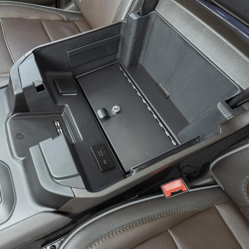 Tuffy Console Safe with Keyed Lock for Chevrolet Silverado w/ Wireless Charging