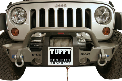 Tuffy Flip-Up License Plate Holder for Winch Roller Fairlead Black for Universal