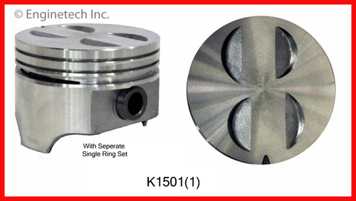 Single Piston & Ring Set for Ford 289 & 302 - Enginetech K1501 - Size = STD