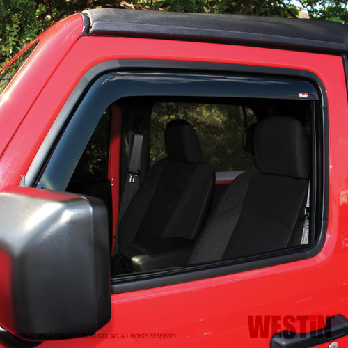 Westin Wade In-Channel Wind Deflector 2pc for Jeep Wrangler JL 18-19 - Smoke