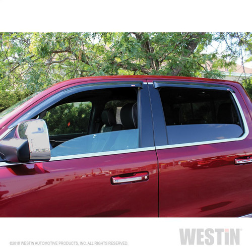 Westin Wade Slim Wind Deflector 4pc for RAM 1500 Crew Cab (Non Classic) 2019 - Smoke