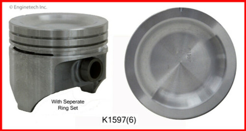 Piston & Ring Set (6) - Fits Ford 300 - Enginetech K1597 - Size = 040