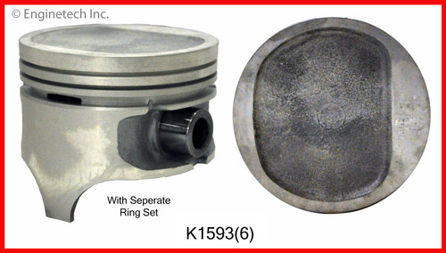 Piston & Ring Set (6) -for AMC & Chrysler - Enginetech K1593 - Size = STD