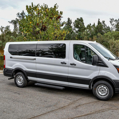 Westin Grate Steps Running Boards for Ford Transit Van 150/250/350 54in Pass - Tex. Blk