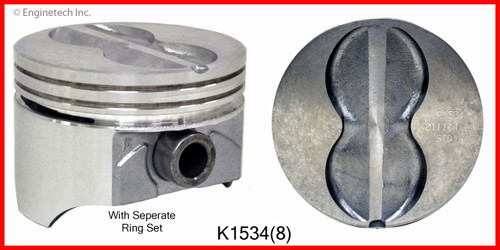 Piston & Ring Set (8)for GM/Chevrolet 5.7L 350 OHV V8 16V -K1534- Size = STD