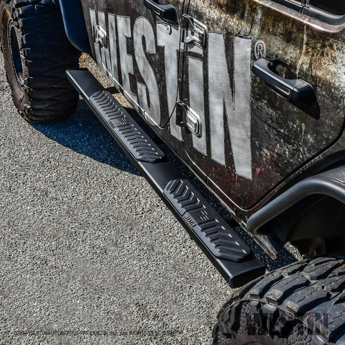 Westin R5 Nerf Step Bars for Jeep Wrangler JLU 4dr 18-22 - Textured Black