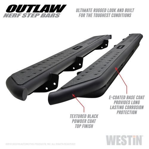 Westin Outlaw Nerf Step Bars for Ford F-150 SuperCrew/F-250/350 Crew Cab 15-19