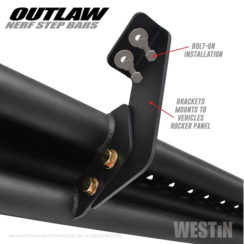 Westin Outlaw Nerf Step Bars for Ford F-150 SuperCrew/F-250/350 Crew Cab 15-19