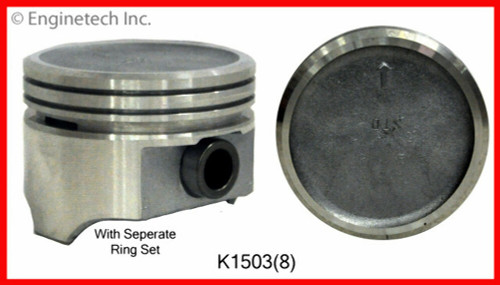 Piston & Ring Set (8) - Fits GM & Chevrolet 305 - Enginetech K1503 - Size = P060