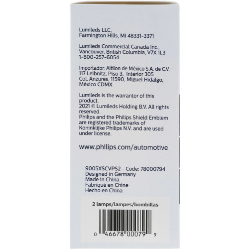 CrystalVision Platinum Headlight Bulb 9005XS (2 Pack) 9005XSCVPS2 - packaging, left view