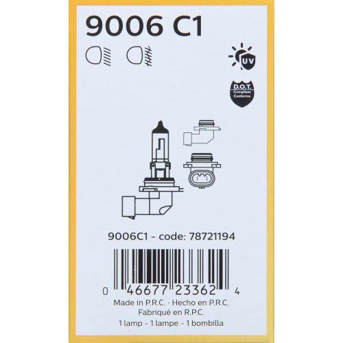 Standard Headlight Bulb 9006 9006C1 - packaging, right view
