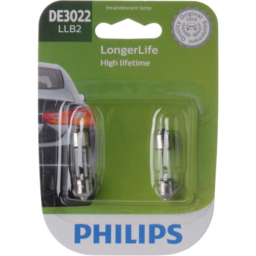 LongerLife Miniature Bulb DE3022LL (2 Pack) DE3022LLB2 - packaging, front view