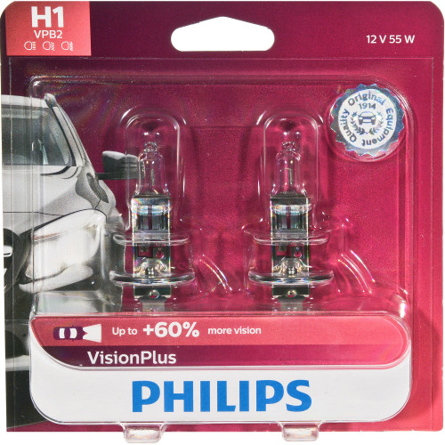 VisionPlus Headlight Bulb H1 (2 Pack) H1VPB2 - packaging, front view