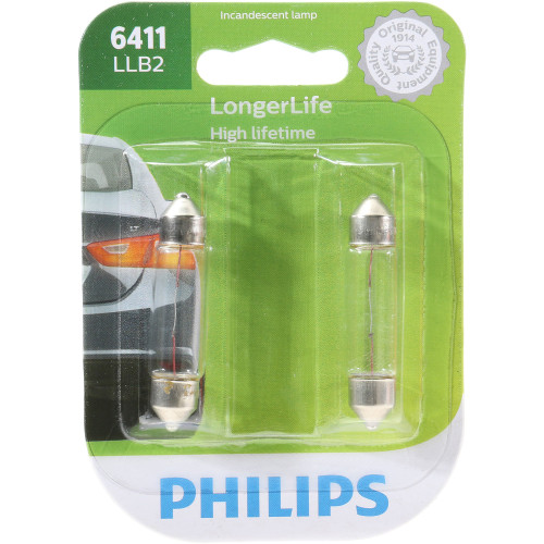 LongerLife Miniature Bulb 6411LL (2 Pack) 6411LLB2 - packaging, front view