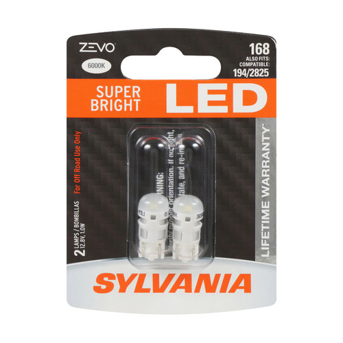 White ZEVO LED Mini Bulb 168 (2 Pack) 168LED.BP2 - front view