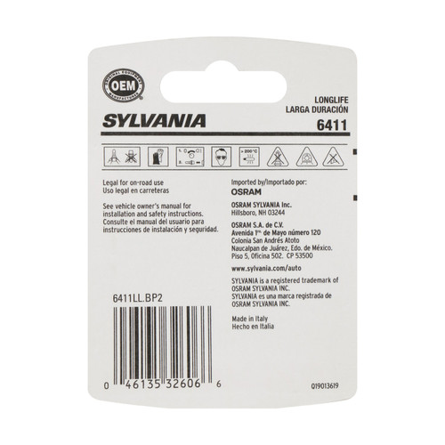 Long Life Mini Bulb 6411 (2 Pack) 6411LL.BP2 - back view