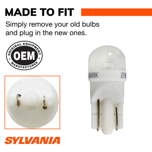 White LED Mini Bulb 168 (2 Pack) 168SL.BP2 - connector view