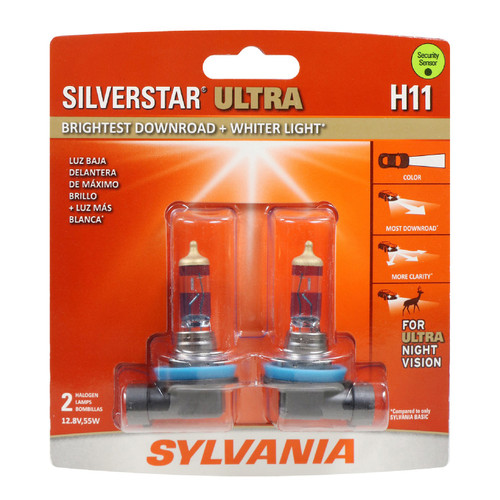 SilverStar ULTRA Halogen Headlight Bulb H11 (2 Pack) H11SU.BP2 - front view