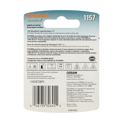 SilverStar Mini Bulb 1157 (2 Pack) 1157ST.BP2 - back view