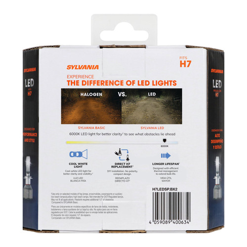 LED Powersports & Fog Bulb H7 (2 Pack) H7LEDSP.BX2 - back view