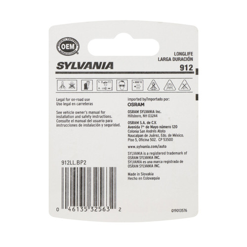 Long Life Mini Bulb 912 (2 Pack) 912LL.BP2 - back view