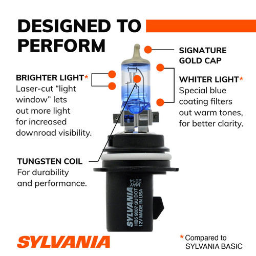 SilverStar ULTRA Halogen Headlight Bulb 9007 (2 Pack) 9007SU.BP2 - side view
