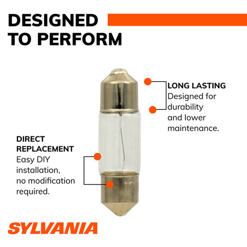 Long Life Mini Bulb DE3022 (2 Pack) DE3022LL.BP2 - side view