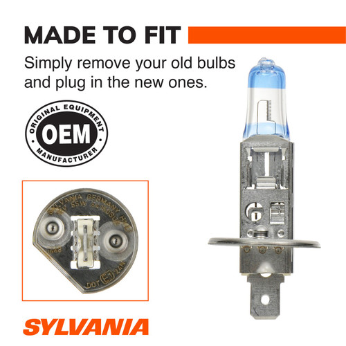 SilverStar ULTRA Halogen Headlight Bulb H1 (2 Pack) H1SU.BP2 - connector view