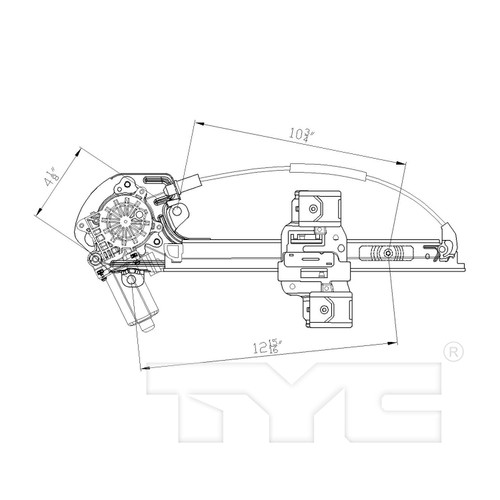 Rear Right Power Window Motor and Regulator Assembly 660275 - diagram