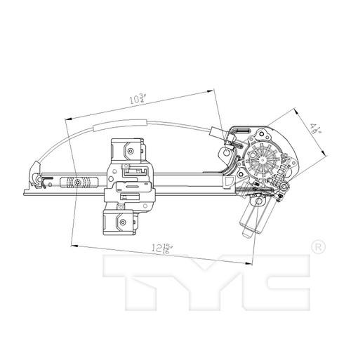 Rear Left Power Window Motor and Regulator Assembly 660276 - diagram