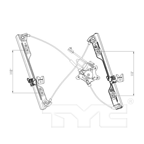 Front Right Power Window Motor and Regulator Assembly 660487 - diagram