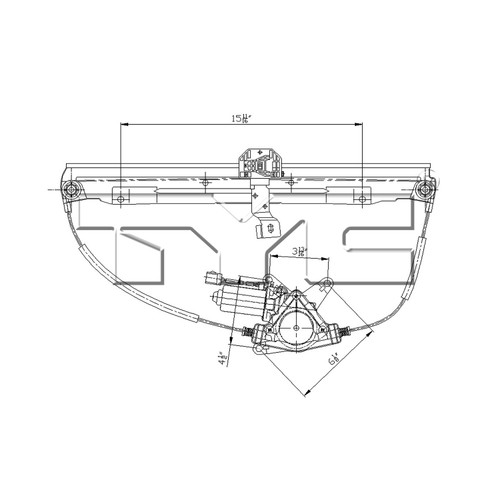 Rear Left Power Window Motor and Regulator Assembly 660536 - diagram