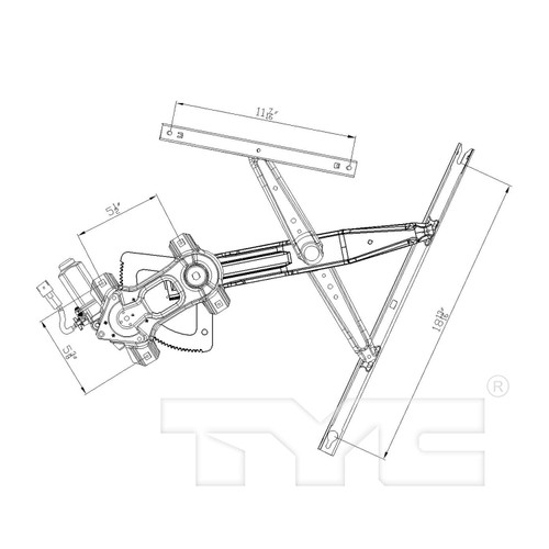 Front Left Power Window Motor and Regulator Assembly 660262 - diagram