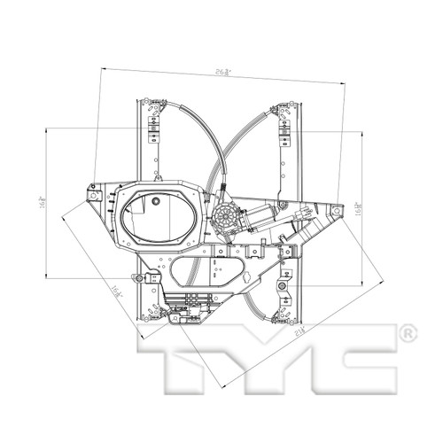 Front Left Power Window Motor and Regulator Assembly 660548 - diagram