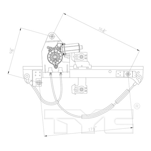 Front Left Power Window Motor and Regulator Assembly 660566 - diagram